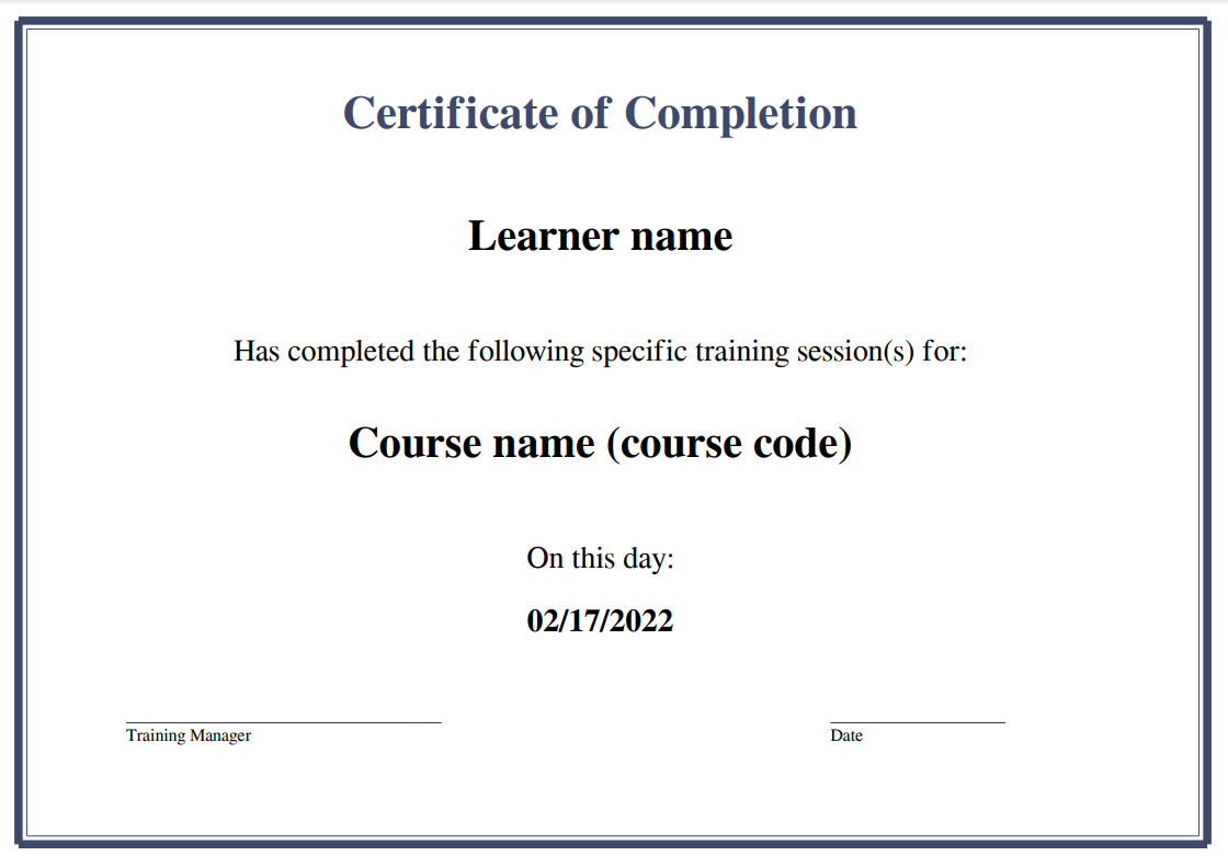 Add a certificate to a learning path or course